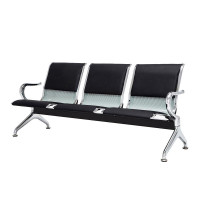3 Seats Steel Waiting Chair Long Chair for Airport Hospital Lobby Office Waiting Room #170050