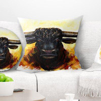 Made in Canada - East Urban Home Animal Fierce Bull Illustration Pillow