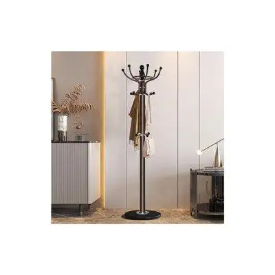 Trazla Metal Coat Rack Freestanding 16 Hooks, Entry-way Coat Racks Stand with Natural Marble Base Hall Tree