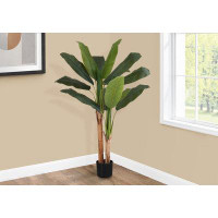 Primrue Artificial Plant, 55" Tall, Indoor, Faux, Fake, Floor, Greenery, Potted, Real Touch, Green Leaves