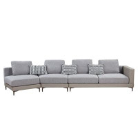 Ivy Bronx Luxury Modern Sectional Sofa With Chaise Lounge: Includes 3 Pillows & 4 Cushions For Living Room, Office