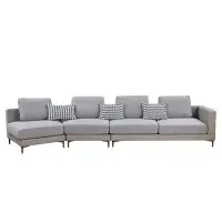 Ivy Bronx Luxury Modern Sectional Sofa With Chaise Lounge: Includes 3 Pillows & 4 Cushions For Living Room, Office