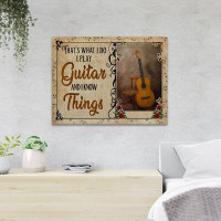 Trinx Guitar And Chair - That's What I Do - 1 Piece Rectangle Graphic Art Print On Wrapped Canvas