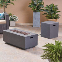 Latitude Run® Caelan 15" H x 40.25" W Concrete Propane Outdoor Gas Fire Pit Table
