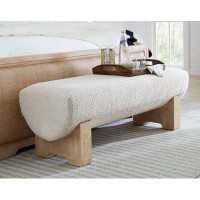 Hooker Furniture Retreat Semi-Circle Upholstered Bedroom Bench