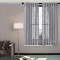 Gracie Oaks Curtains - Rod Pocket Window Treatment Voile Drapes (2 Count)