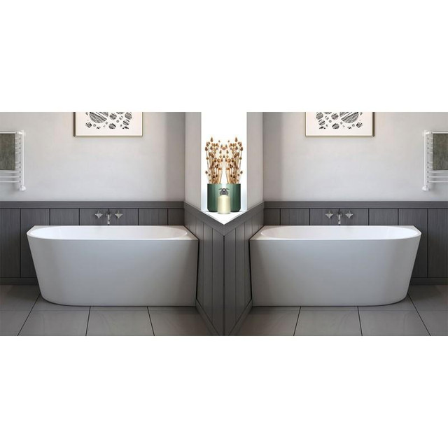 59 Inch Freestanding Acrylic Corner Tub - Chrome drain and overflow included ( cUPC Certified ) ( Left or Right )  BSQ in Plumbing, Sinks, Toilets & Showers - Image 4