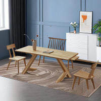 Corrigan Studio 70.87" Burlywood Rectangular Solid wood Dining Table