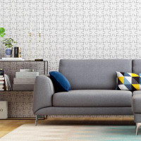 Ebern Designs Grey Puzzles 96" L X 24" W Peel And Stick Wallpaper N04298