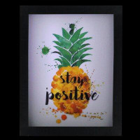Northlight Seasonal 9" LED Lighted 'Stay Positive' Pineapple Framed Light Box