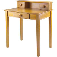 Red Barrel Studio Hilderbrand Solid Wood Desk with Hutch