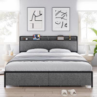 Ebern Designs Calheme Upholstered Storage Platform Bed