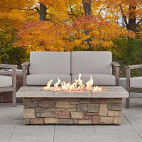 Real Flame Sedona Rectangle Concrete Propane or Natural Gas Fire Pit Table by Real Flame