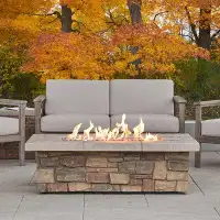 Real Flame Sedona Rectangle Concrete Propane or Natural Gas Fire Pit Table by Real Flame