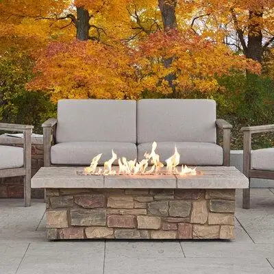 With a durable natural-looking flagstone top and a faux stacked stone base this Sedona concrete fire...