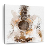 Red Barrel Studio Acoustic Guitar Splash Canvas Print