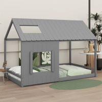 Harper Orchard Twin Size House Bed With Roof And Window