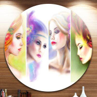 Made in Canada - Design Art 'Colourful Women Face Collage' Graphic Art Print on Metal