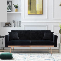 Everly Quinn Mid Century Modern Velvet Fabric Couch, Convertible Futon Sofa Bed ,recliner Couch Accent Sofa Loveseat Sof