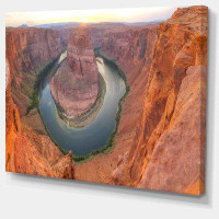 Design Art Horseshoe Bend Arizona Panorama - Wrapped Canvas Photograph Print