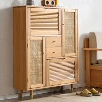 LORENZO Solid wood shoe cabinet door home modern simple ultra-thin bucket narrow cabinet Nordic entry
