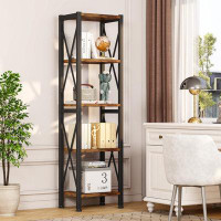 17 Stories Sturdy 5-Tier Narrow Bookshelf - Reliable, High Quality, And Versatile Storage Rack For Home And Office