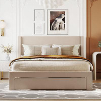 Home Decor Modern Design Modern Storage Bed Velvet Upholste Platform Bed With A Big Drawer