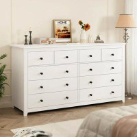 EnHomee Enhomee White Dresser For Bedroom Wood Dresser With 10 Deep Drawers Modern Wood Dressers & Chests Of Drawers Wid