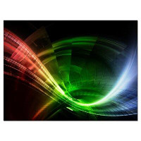 Design Art 'Fractal 3D Colourful Tunnel' Graphic Art on Wrapped Canvas
