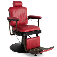 Inbox Zero Barber Chairs Heavy Duty Barber Chair Retro Hydraulic Reclining Salon Chair Tattoo Barber Chair