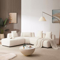 Latitude Run® Contemporary 3-piece Sectional Sofa Free Convertible sofa with Four Removable Pillows