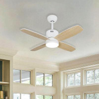 Latitude Run® 38" Breandrea 4 - Blade Outdoor LED Smart Standard Ceiling Fan with Remote Control and Light Kit Included
