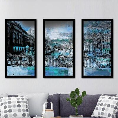 Latitude Run® 'Amsterdam IV' Framed Graphic Art on Canvas Print on Canvas Multi-Piece Image in Arts & Collectibles