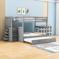 Harriet Bee Gerge Full over Full 4 Drawer Standard Bunk Bed with Trundle
