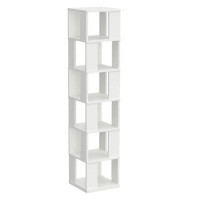 Latitude Run® 6 Tier Wooden Bookcase Corner Tall Book Shelf