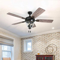 Honeywell Glencrest 52" 5 Blade Damp Rated Ceiling Fan LED Light Kit Included