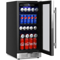 Costway Costway 100 Cans (12 oz.) Built-in Beverage Refrigerator with Wine Storage