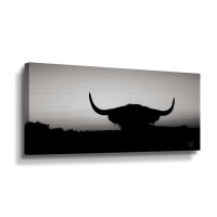 Foundry Select Bull Set BW Crop Gallery Wrapped Canvas