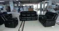 Lord Selkirk Furniture - Cody - 3Pc Recliner Set - Sofa, Loveseat &amp; Chair in Black or Grey in Leather Gel