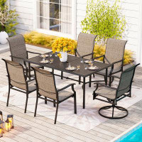 Lark Manor 6-seat Patio Dining Set With Swivel Padded Chairs