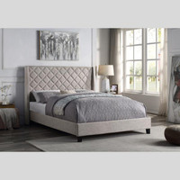 Queen Size Upholstered Bed in Fabric