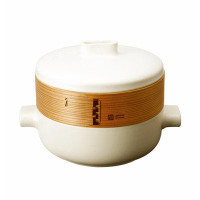 JIA Inc. 9.25" Ceramic/Terra Cotta/Wood Food Steamer