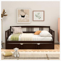 Red Barrel Studio Daybed Wood Bed with Twin Size Trundle