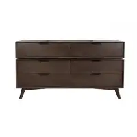 George Oliver 65 Inch Wooden Dresser With 6 Drawers, Brown
