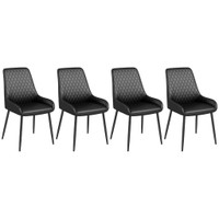 MODERN DINING CHAIRS SET OF 4, PU LEATHER KITCHEN CHAIRS WITH METAL LEGS FOR DINING ROOM, LIVING ROOM