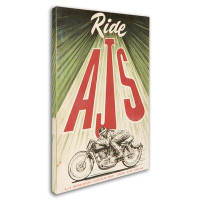 Trademark Fine Art 'Ajs Motorcycle' Wall art on Wrapped Canvas