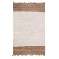 Birch Lane™ Haines Jute Brown and Ivory Stripe with Fringe