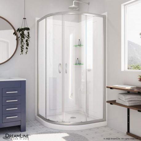 Prime 33x33, 36x36 or 38x38 78 3/4 Shower Enclosure, Base, & White Wall Kit in 4 Finishes & Clear of Frosted Glass  DLG in Plumbing, Sinks, Toilets & Showers - Image 2