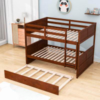 Harriet Bee Full Over Full Wooden Bunk Bed With Twin Size Trundle