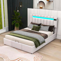 Ivy Bronx Tillia Upholstered Platform Bed with LED light, Bluetooth Player and USB Charging